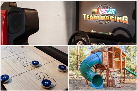 Game on in the pines! From arcade thrills to outdoor play, this acre’s packed with fun.