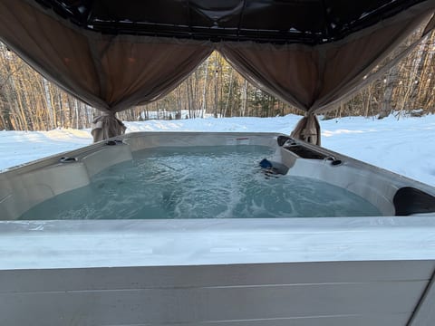 Delight in the hottub when its cool outside
