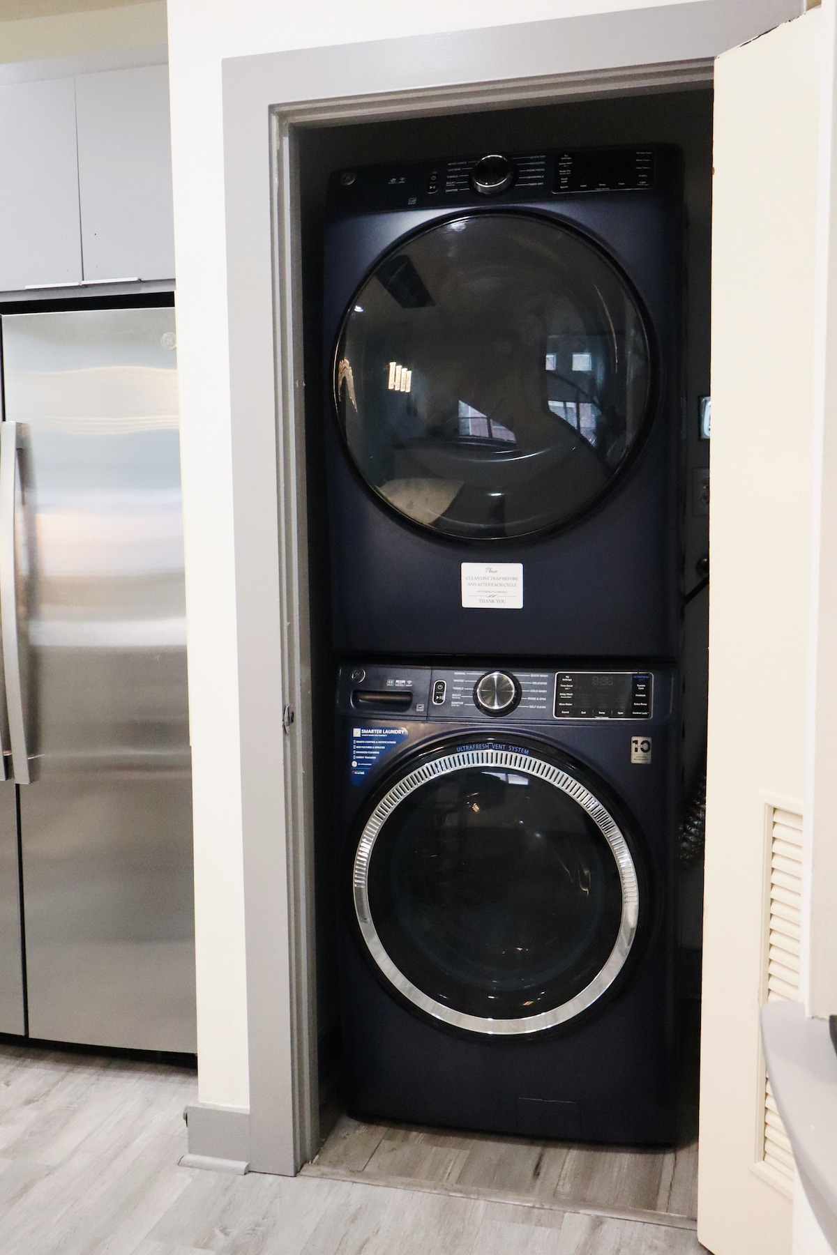 Complete washer and dryer.