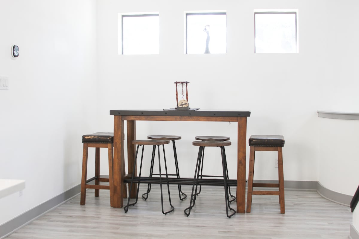 Spacious dining area with multiple seating