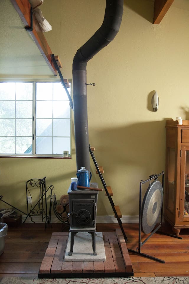 Wood burning fireplace