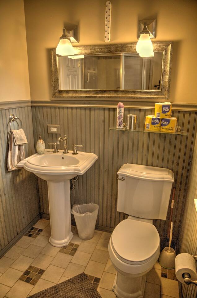 Bathroom in guest house with shower