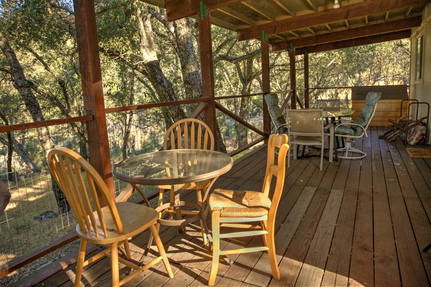 Lots of seating and a BBQ too