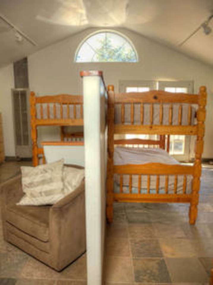 7 bunk beds in house with real mattresses