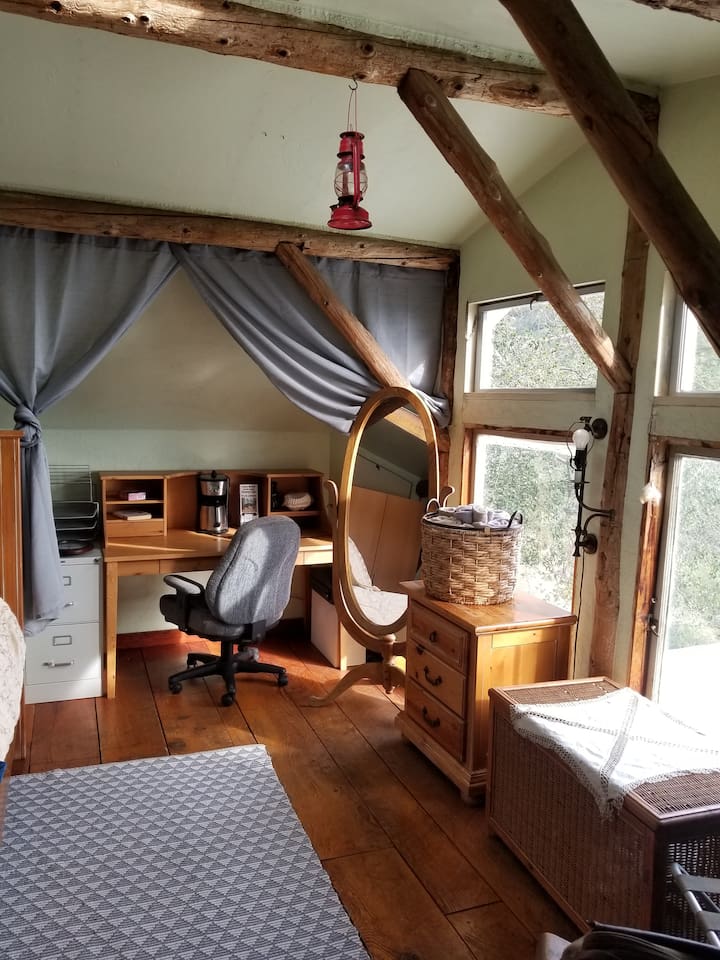 Workspace in bedroomAiry and bright light . 