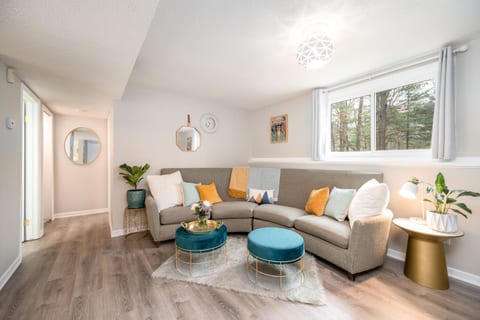 Bright, cozy, and retro modern. The plants are even real!