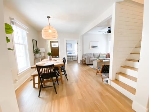 Dining area with natural light and seating for six