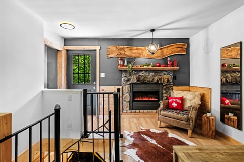 Relish in the ambiance of the cozy, upstairs fireplace.