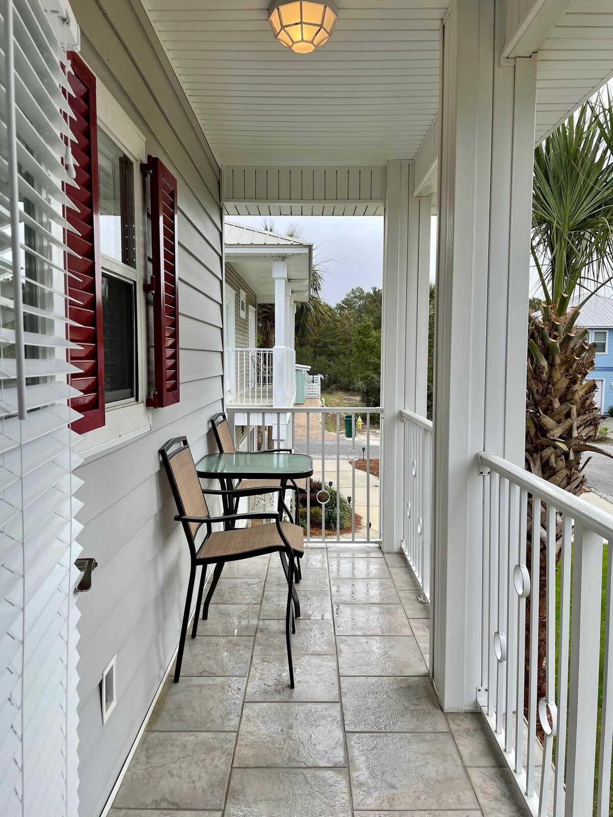4th BR balcony to enjoy morning coffee,  read, and look out to the front of the neighborhood