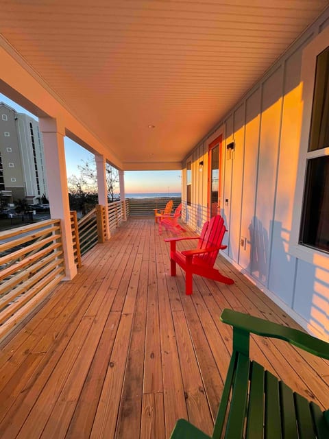 Catch the sunrise from deck