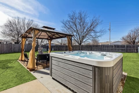 Unwind in our hot tub, relax under the gazebo, gather around the fire pit, or showcase your grilling skills! . For hot tub use, including seasonal temperatures and availability, please text us!