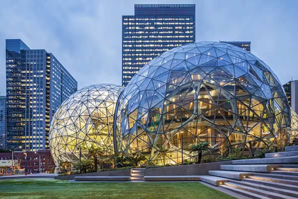 The Amazon Spheres houses numerous flora from around the world