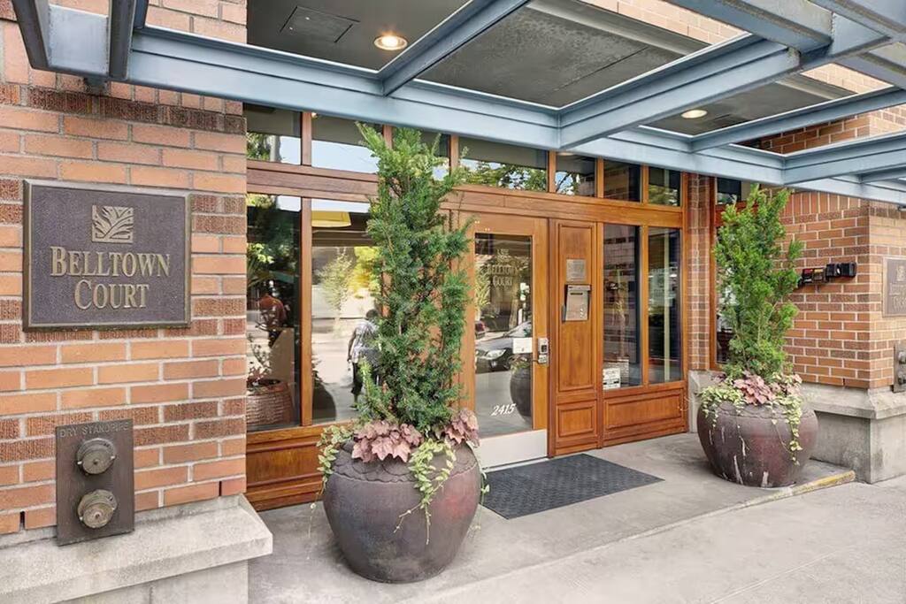 The secure entrance to the building is accessed by key fob