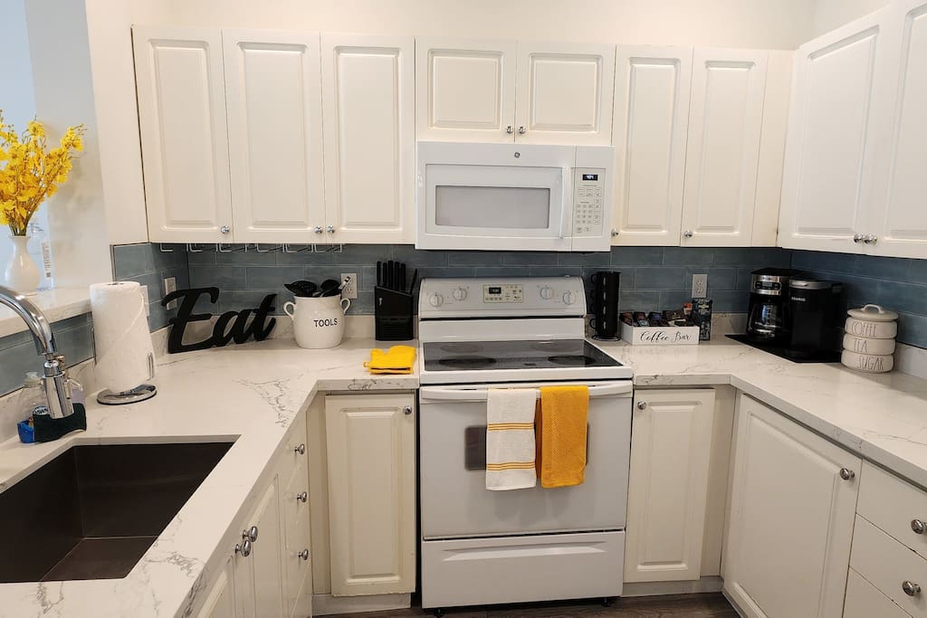 Cook your favorite meals in our full kitchen