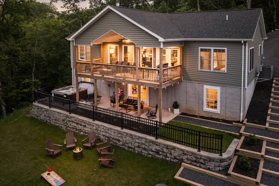 Backyard and Fir pit Seating Area