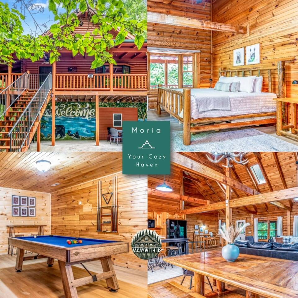 Spacious 7BR Modern Rustic Log Cabin Retreat   Hot Tub   Arcade Room   - Gatlinburg