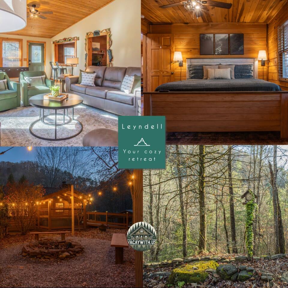 Welcome to Leyndell—your cozy retreat tucked in nature’s embrace. Relax in stylish comfort, unwind by the fire pit, and explore serene forest paths. We’re always available and happy to help make your stay as comfortable and memorable as possible.