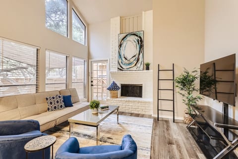 Enjoy the high ceiling family room