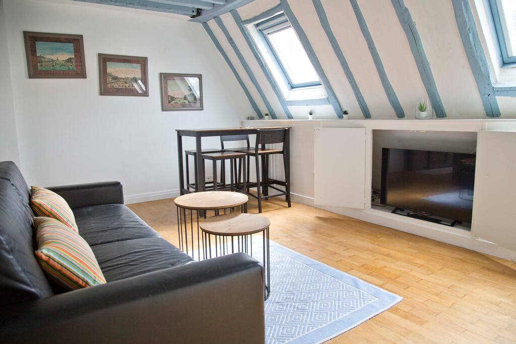 Tour Eiffel view, Top Floor Apt Marais Vosges 1m+