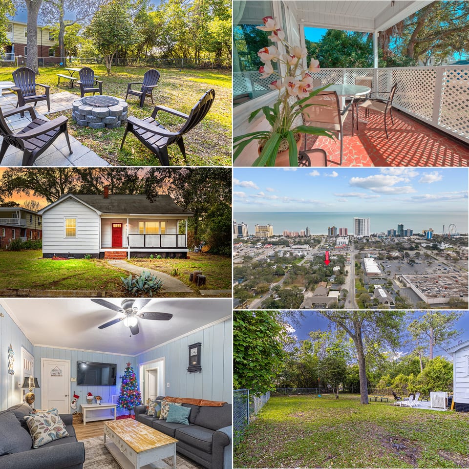 Beachy Central, Near Beach, 2 King Beds, Crib, Huge Private Yard, Patio, Porch, BBQ, & Firepit - Myrtle Beach