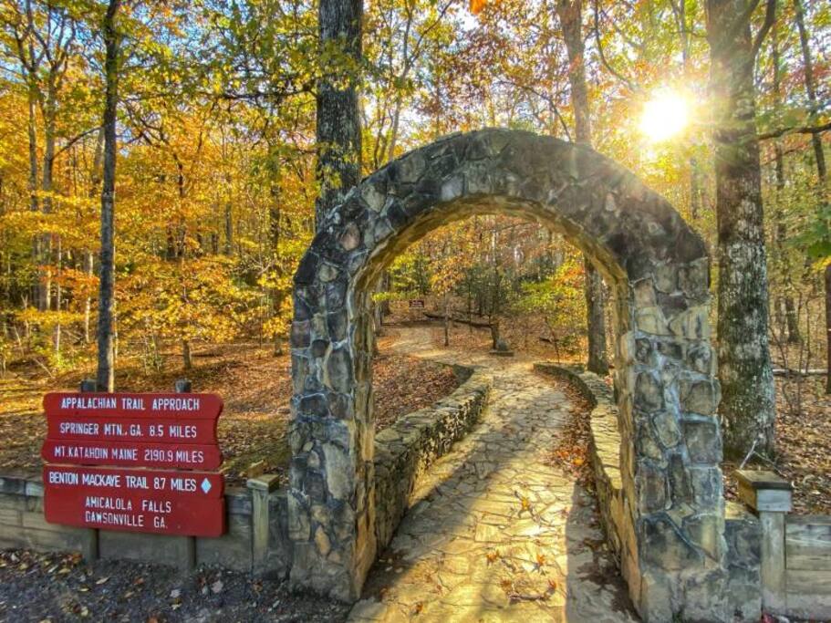 The legendary Appalachian Trail begins right here in Georgia! Step through the stone arch at Amicalola Falls and onto the first miles of a 2,190-mile journey all the way to Maine.