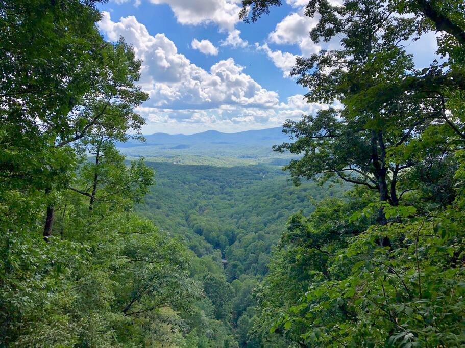 View from Amicalola Falls of the Blue Ridge Mountains.