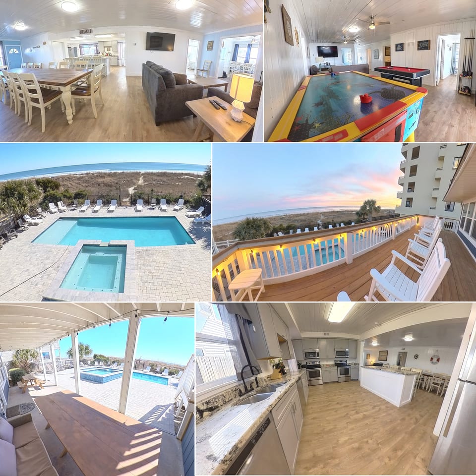 Oceanfront, Centrally Located, Huge 5k sq ft Home w Huge Private Pool, Hot tub, & Gameroom - North Myrtle Beach