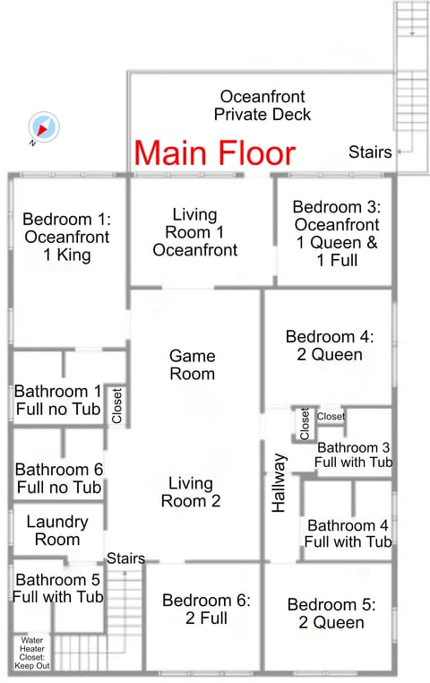 Oceanfront, Centrally Located, Huge 5k sq ft Home w Huge Private Pool, Hot tub, & Gameroom