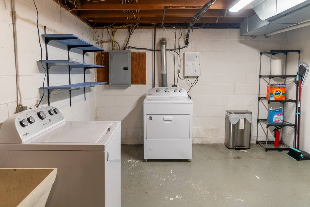 Laundry room is located in the basement with a washer and dryer. Detergent and softener is provided for your convenience.