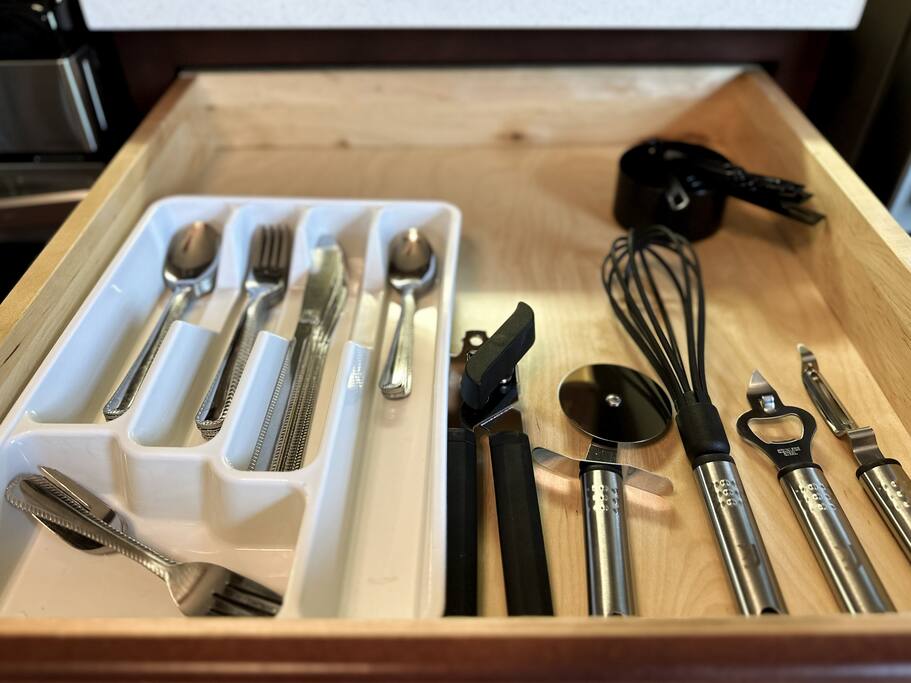 Utensils and cooking supplies to prepare your favorite meal.