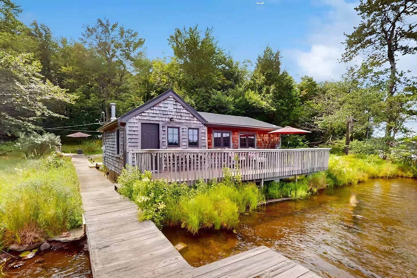 Cabin on the Lake • Deck, Dock & Woods