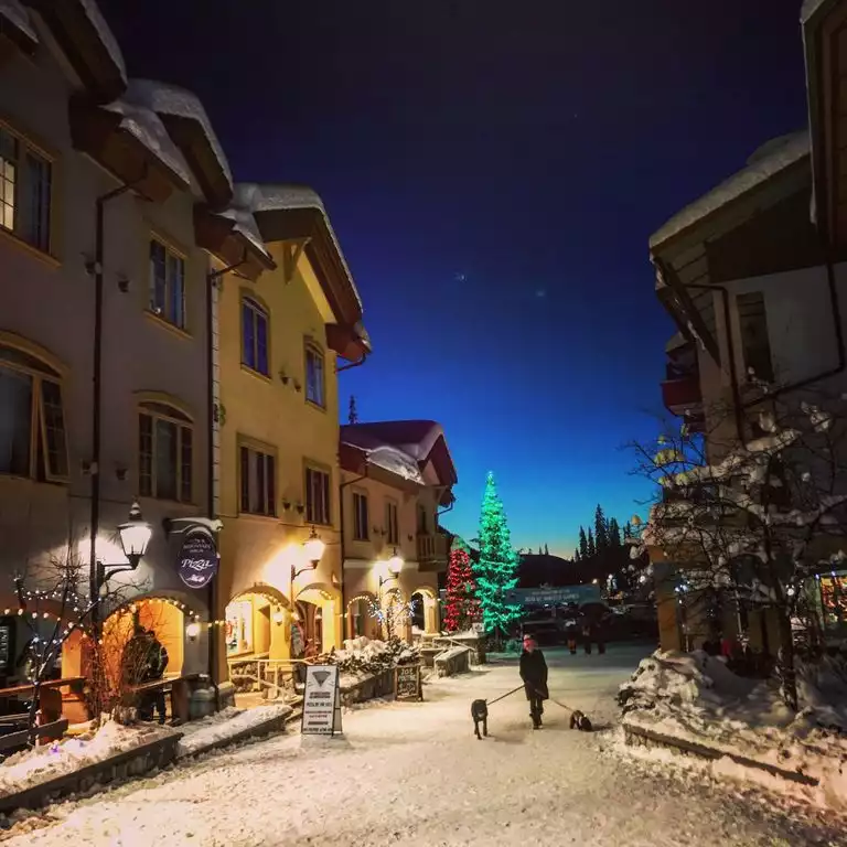 Peaceful Sun Peaks village as the daylight fades - Best Sun Peaks Stone's Throw Condo  - Sun Peaks