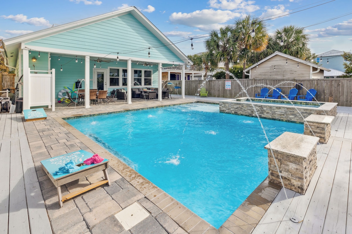 Enjoy this salt-water pool and spa.