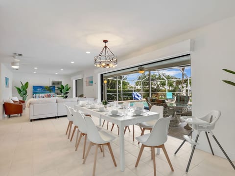 View into the dining room and living room