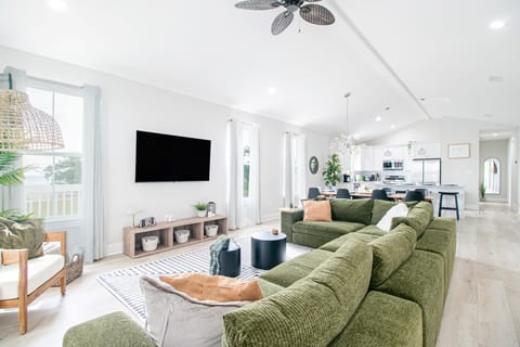 Family Room with the most comfortable couch and plenty of seating