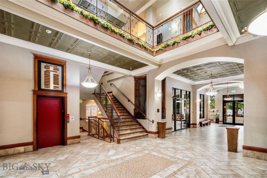 Entrance and lobby of the Mercantile building. Big Sky Bound - Minutes from Airport - by Merrily Vacation Properties