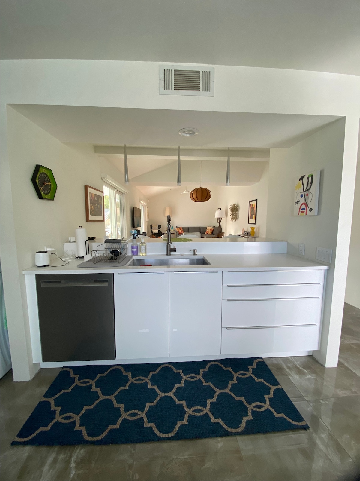 Kitchen open to living room