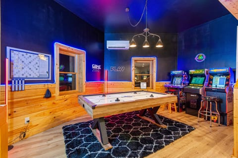 Games for everyone! Including vintage arcade games, board games, puzzles, shuffle board, air hockey, wall scrabble and more!