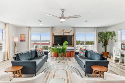 HGTV inspired design living area w/plenty of seating and stunning water views.