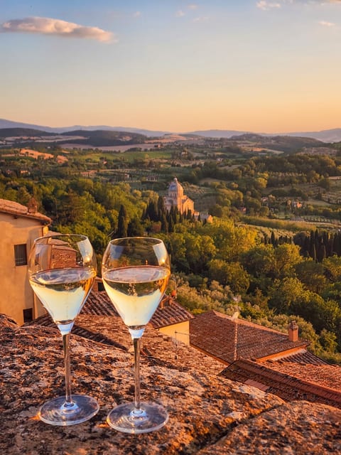 Tuscan sunset view from downtown Montepulciano