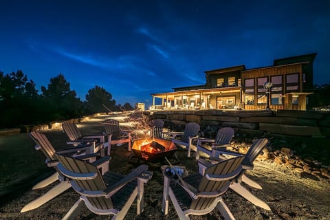 Restoration Point fire pit with Adirondack chairs, Broken Bow OK