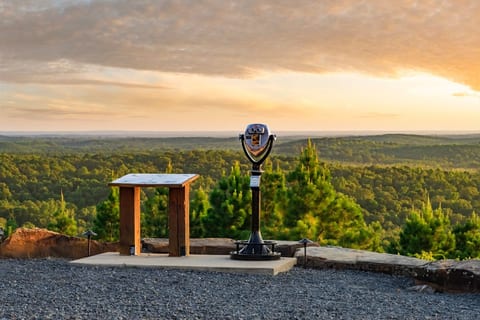 Scenic forest overlook at Restoration Point, Broken Bow Oklahoma.