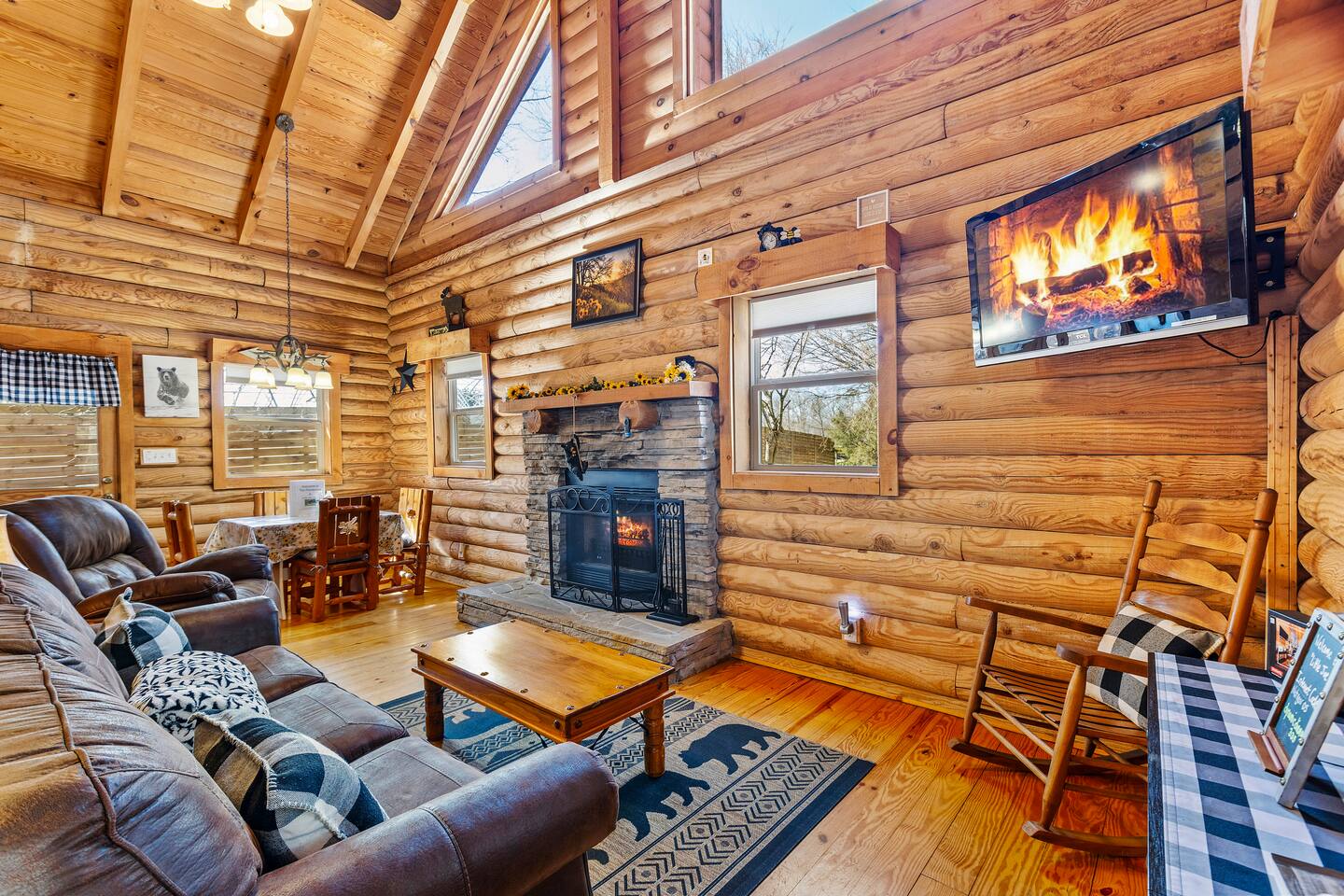 Image yourself gathered with loved ones on a leather couch warmed by a toasty fireplace while playing a board or card game, or watching a movie on the Roku device with Xfinity TV.