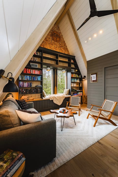 Perch in the swinging chair and soak in the loft’s open layout and charming details.