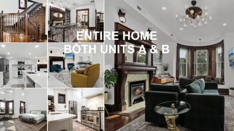 Our home is split into two units and has a total of 11 bedrooms and 8 bathrooms