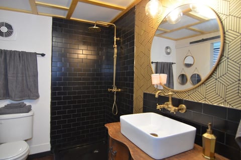 Gorgeous Industrial Revolution Era/NYC-inspired bathroom.
