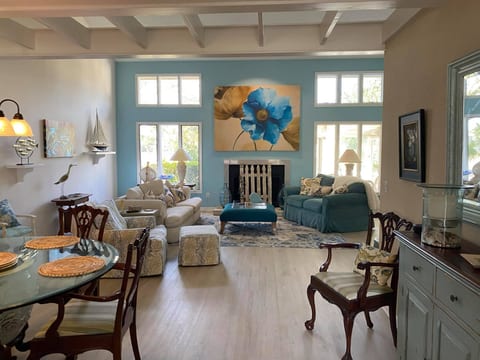 Large and open Living area with golf course views