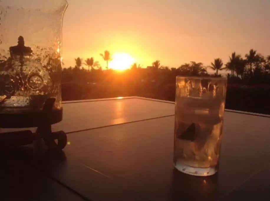 The evening view from the table on your lanai. So relaxing at the end of the day!