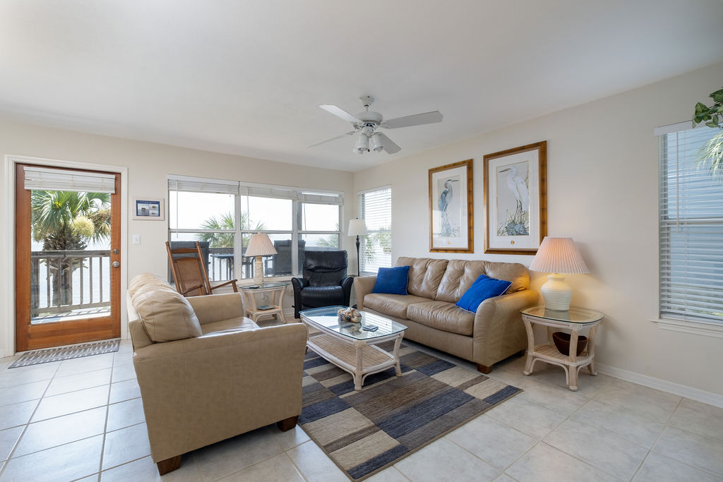 Bright and Open Living Room with Stunning Views of Gulf!