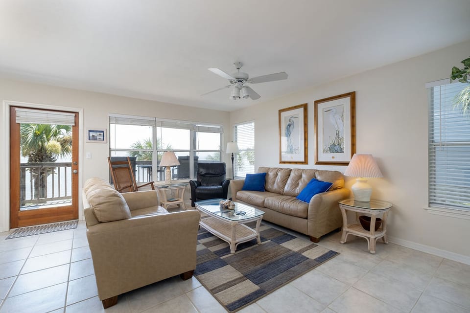 Bright and Open Living Room with Stunning Views of Gulf!
